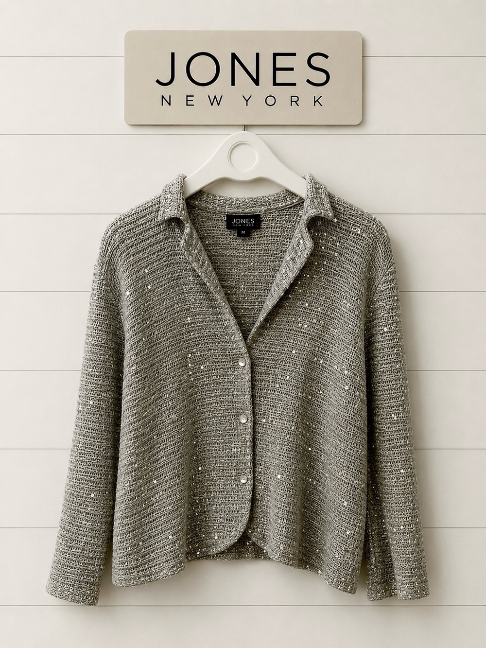 Jones New York Signature – Embellished Handknit Cardigan (3X)
